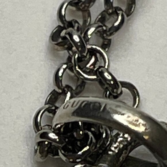 Gucci Textured Interlocking GG Pendant Necklace-Sterling Silver - Preowned - Picture 8 of 8